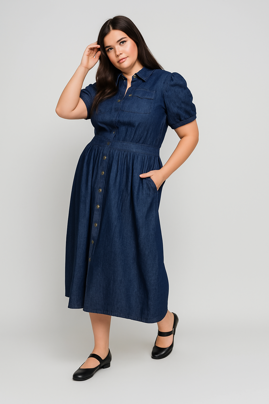 Denim Shirt Dress - THOROUGH WARDROBE