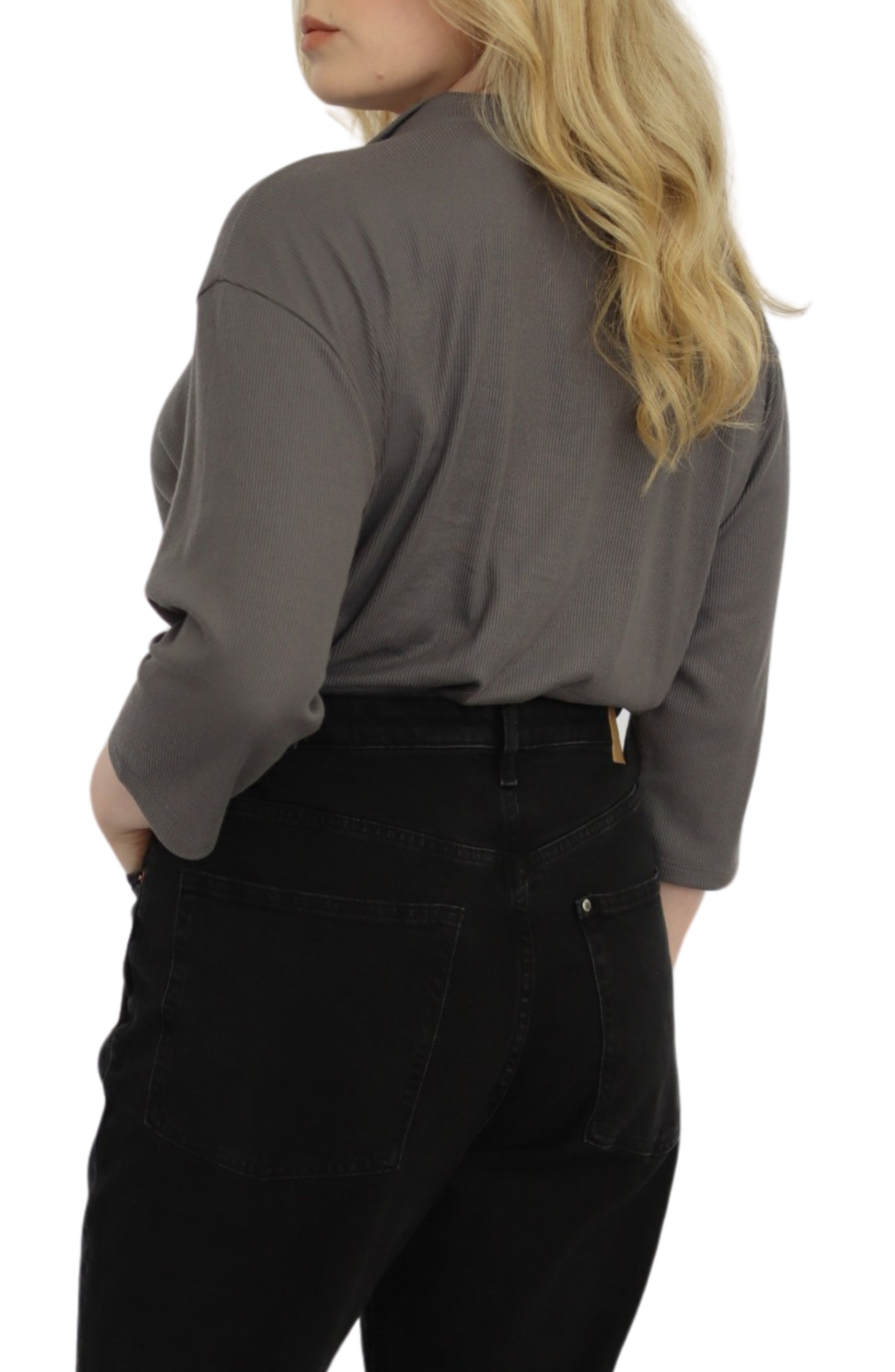 Rib Knit Polo Top - THOROUGH WARDROBE