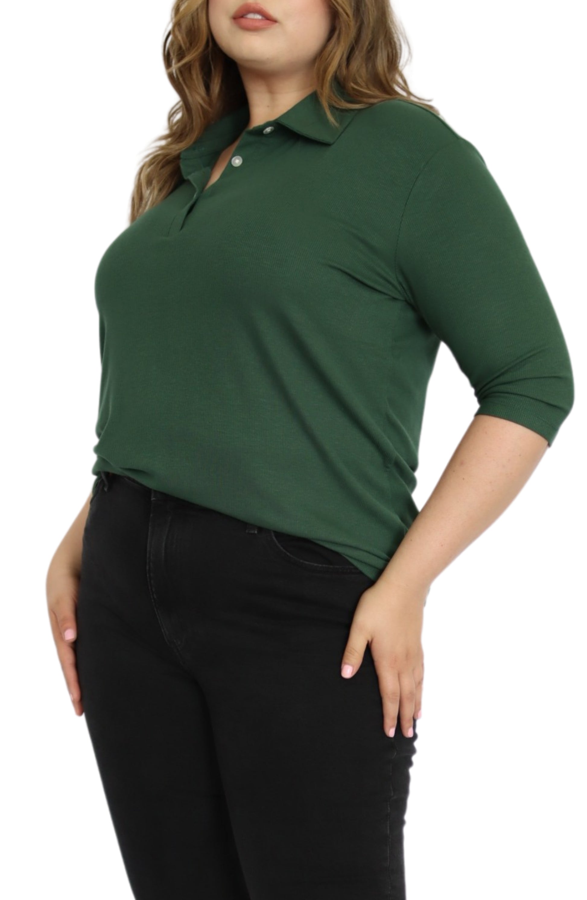 Rib Knit Polo Top - THOROUGH WARDROBE