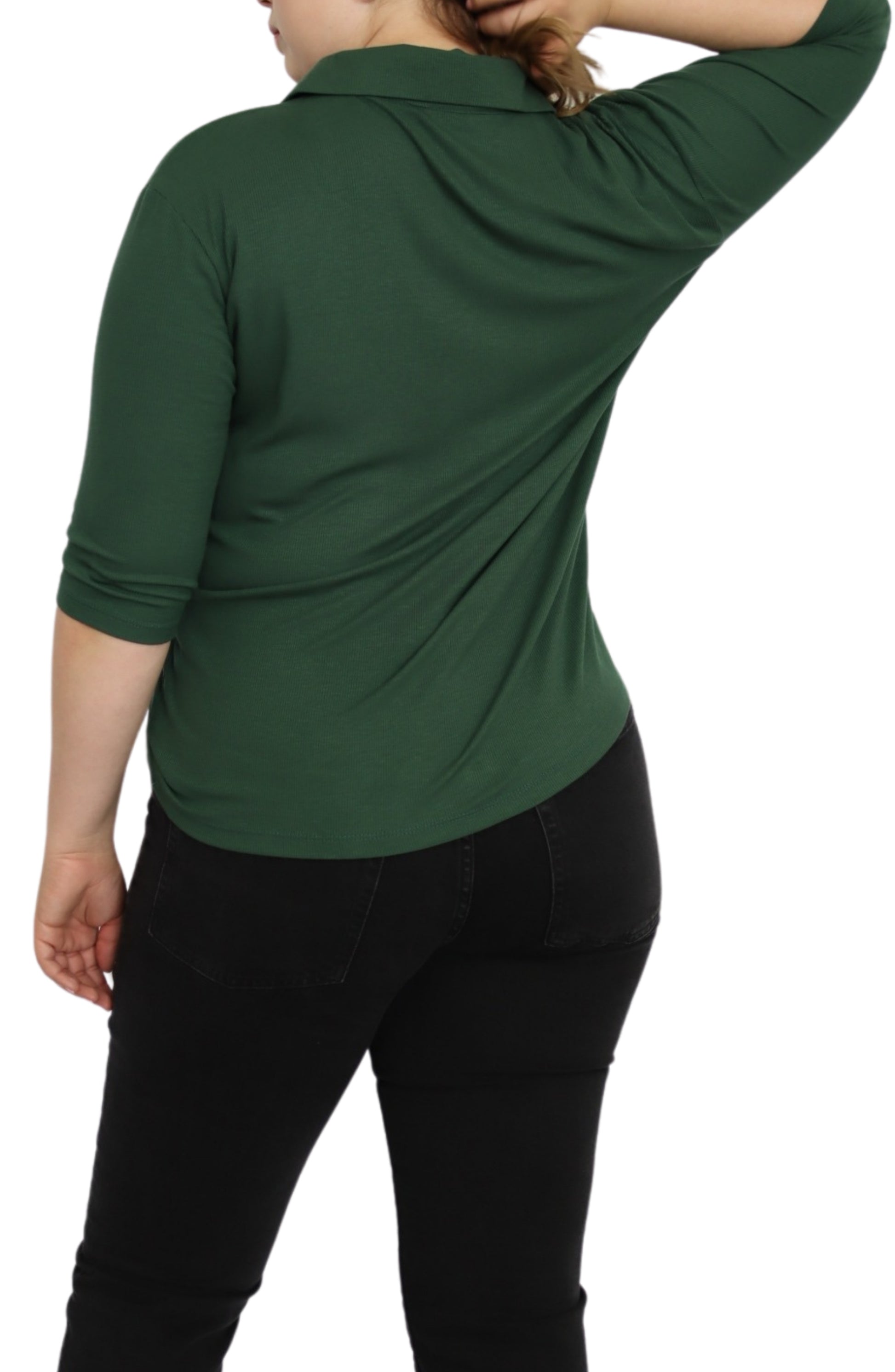 Rib Knit Polo Top - THOROUGH WARDROBE