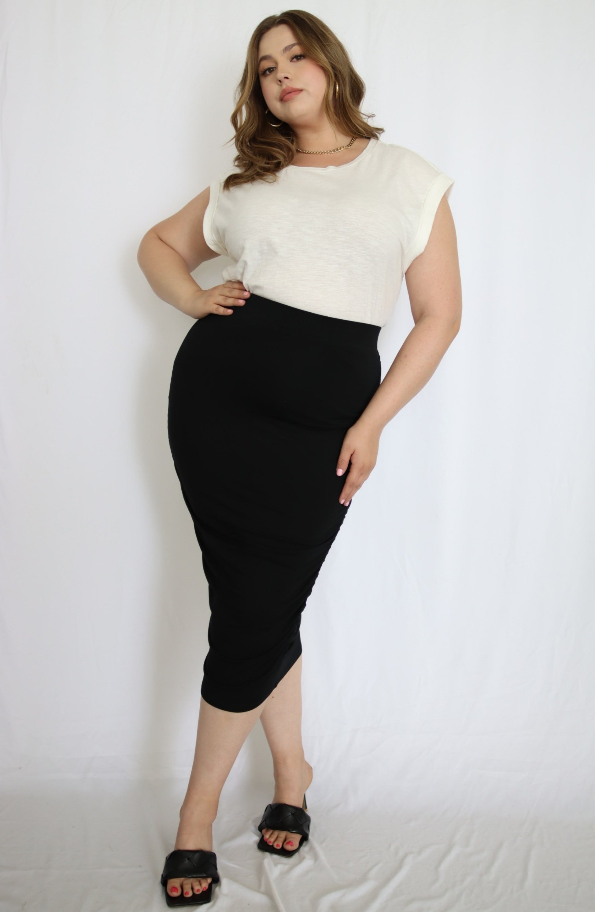 High Waist Knit Midi Skirt - THOROUGH WARDROBE