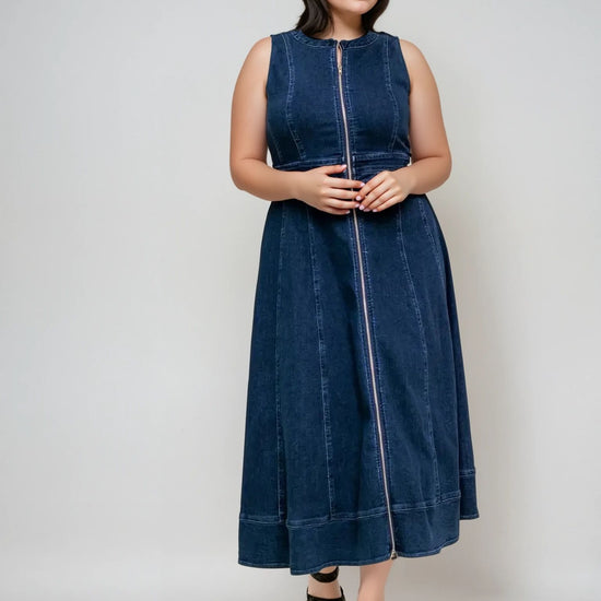 Denim Midi Dress - THOROUGH WARDROBE