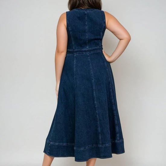 Denim Midi Dress - THOROUGH WARDROBE