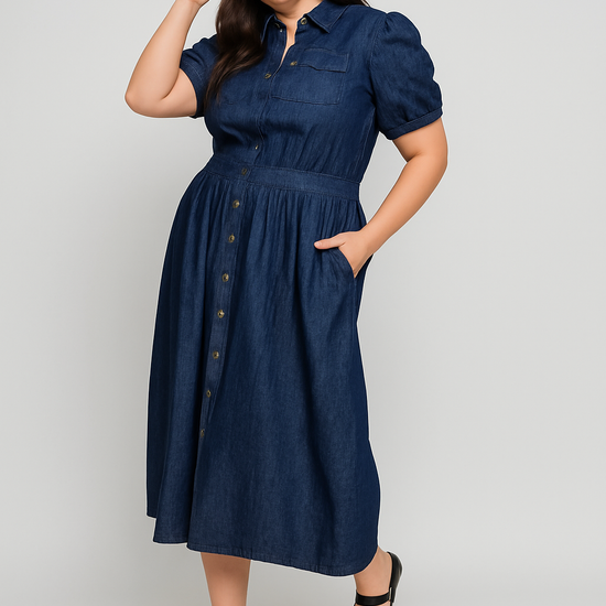 Denim Shirt Dress - THOROUGH WARDROBE