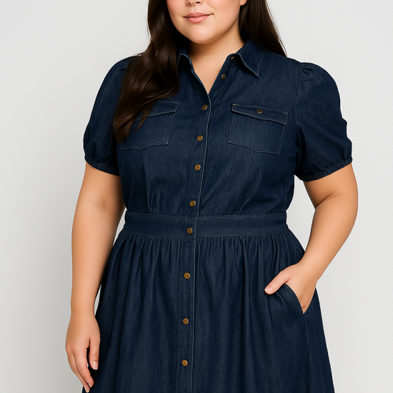 Denim Shirt Dress - THOROUGH WARDROBE