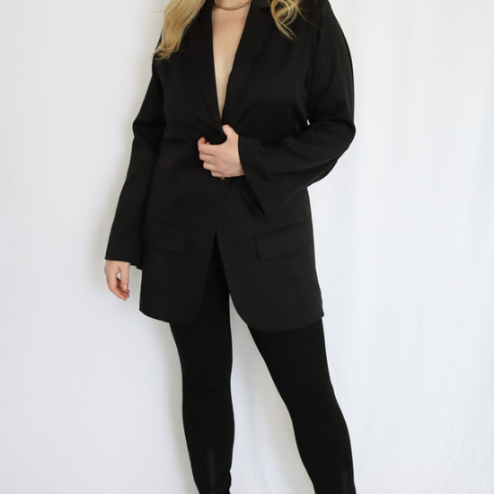 Hourglass Button Front Blazer - THOROUGH WARDROBE
