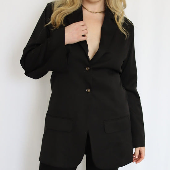 Hourglass Button Front Blazer - THOROUGH WARDROBE