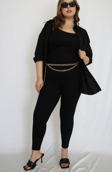 Zip Front Convertible High Waist Legging - THOROUGH WARDROBE