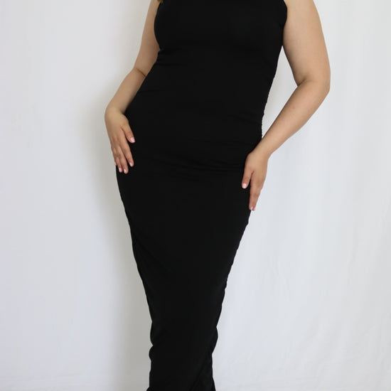 Mock Neck Sleeveless Knit Maxi Dress - THOROUGH WARDROBE