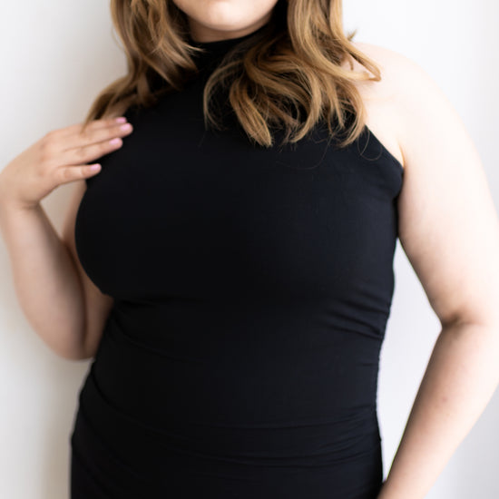 Mock Neck Sleeveless Knit Maxi Dress - THOROUGH WARDROBE