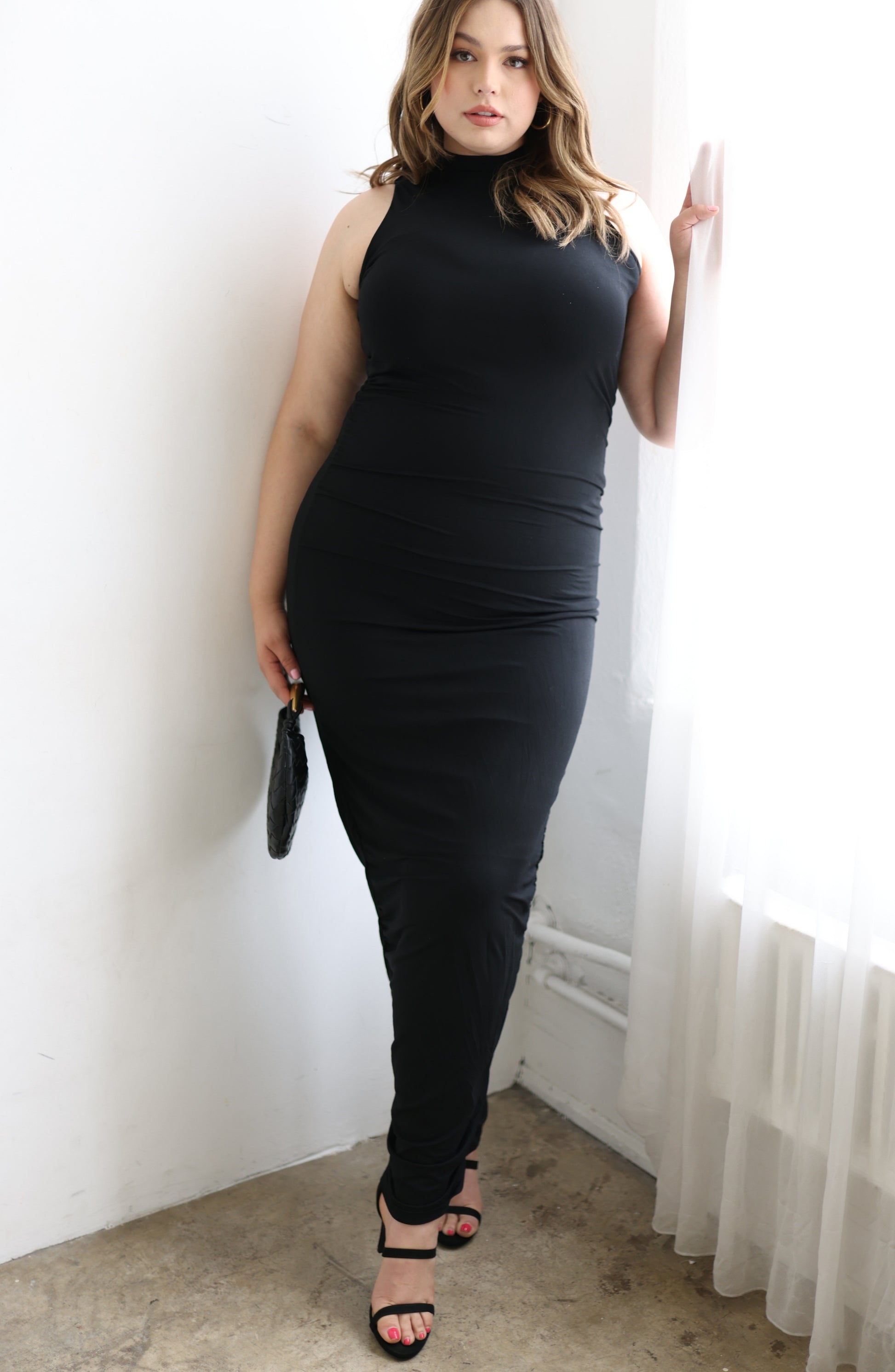 Mock Neck Sleeveless Knit Maxi Dress - THOROUGH WARDROBE