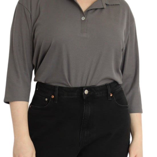 Rib Knit Polo Top - THOROUGH WARDROBE