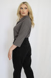 Rib Knit Polo Top - THOROUGH WARDROBE