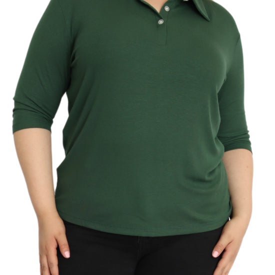 Rib Knit Polo Top - THOROUGH WARDROBE