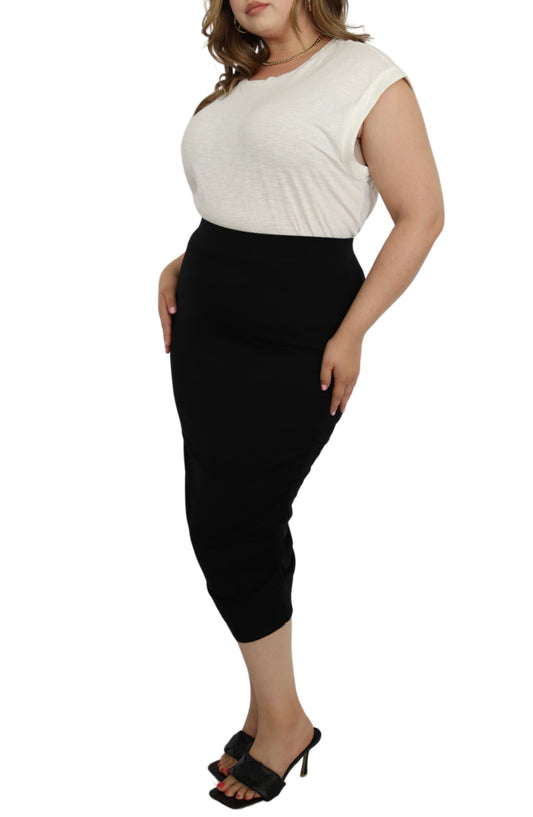 High Waist Knit Midi Skirt - THOROUGH WARDROBE