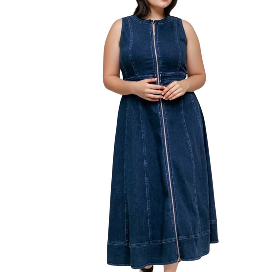 Denim Midi Dress - THOROUGH WARDROBE