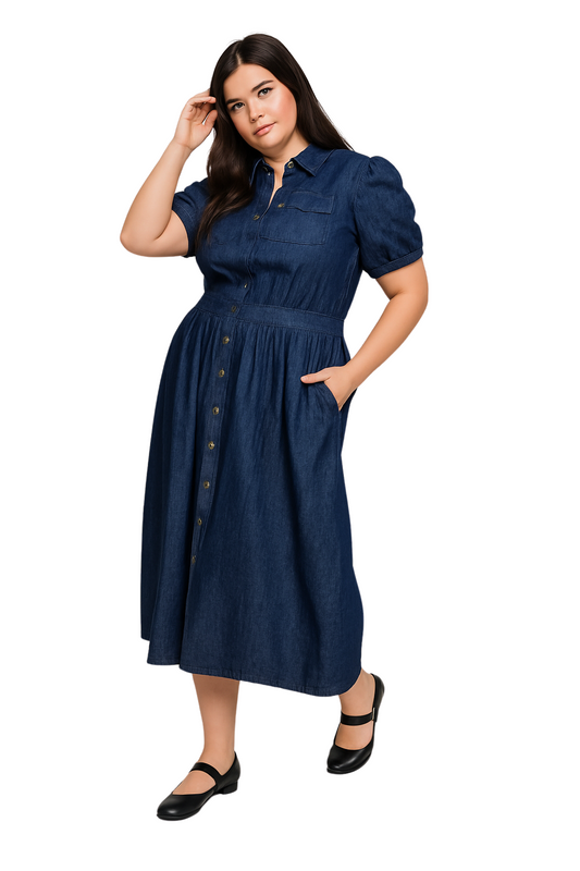 Denim Shirt Dress - THOROUGH WARDROBE