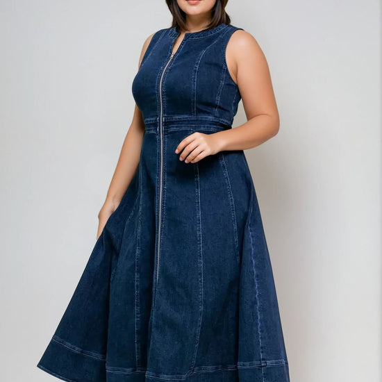 Denim Midi Dress - THOROUGH WARDROBE