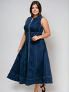 Denim Midi Dress - THOROUGH WARDROBE